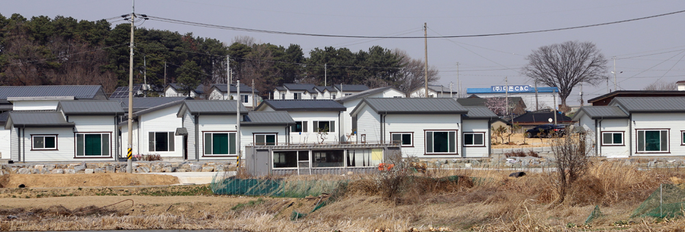 청주시 청원구 정상동 넥스트폴리스 부지내에 지어진 땅콩주택. 사진/ 육성준 기자