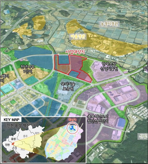충북혁신도시 음성지역에 추진하는 도시첨단산업단지 위치도.